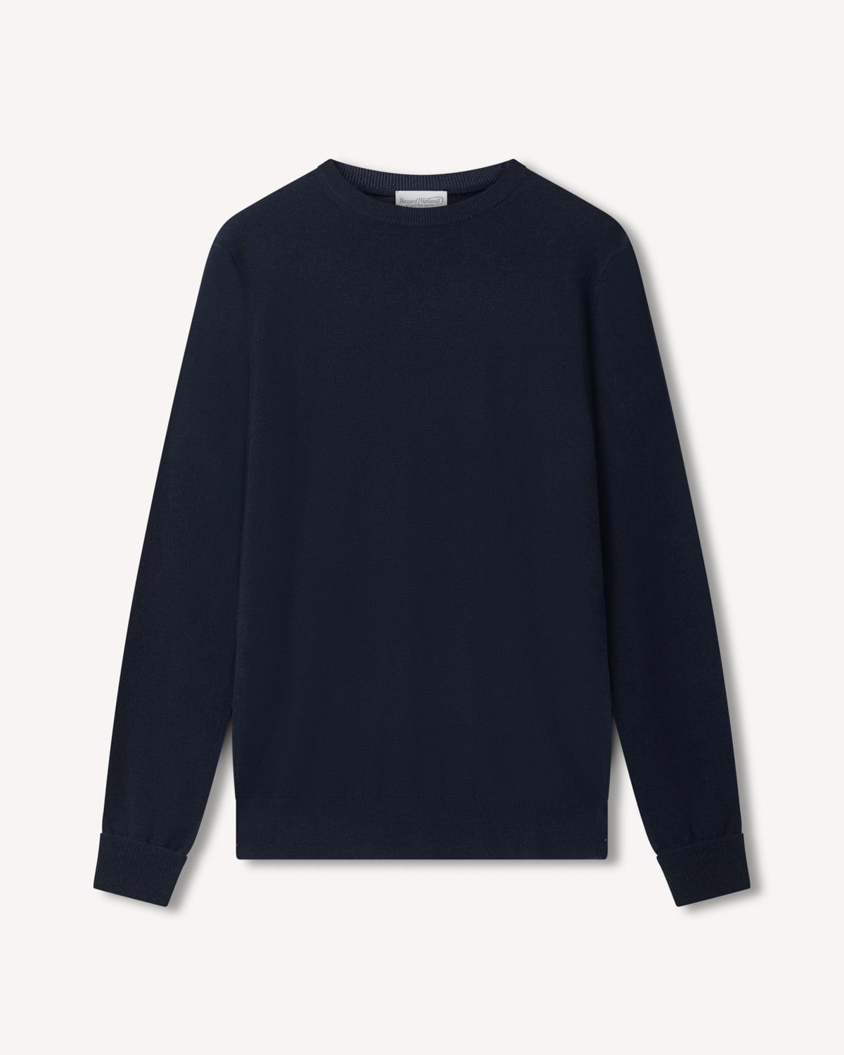 Bernard Weatherill Cashmere Mix Crew Neck Navy Savile Row Gentlemens Outfitters