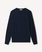 Bernard Weatherill Cashmere Mix Crew Neck Navy Savile Row Gentlemens Outfitters