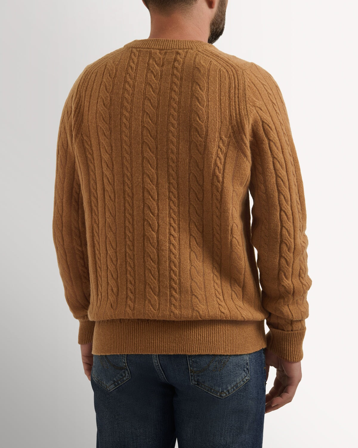 Bernard Weatherill Lambswool Cable Knit Camel Savile Row Gentlemens Outfitters