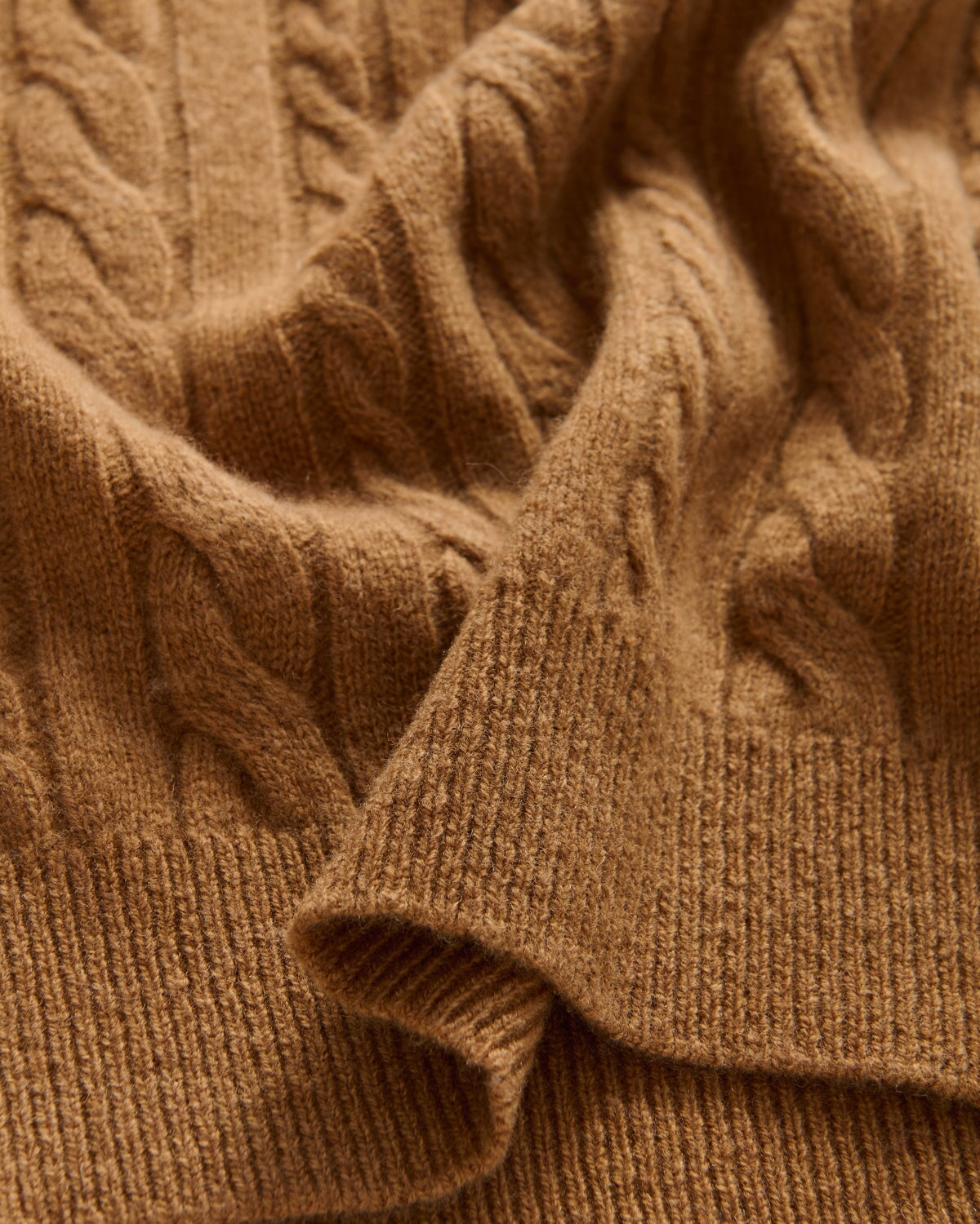 Bernard Weatherill Lambswool Cable Knit Camel Savile Row Gentlemens Outfitters