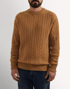 Bernard Weatherill Lambswool Cable Knit Camel Savile Row Gentlemens Outfitters
