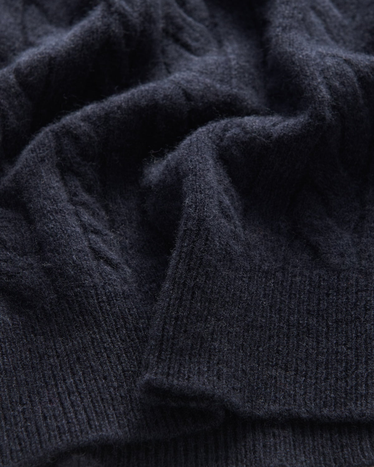 Bernard Weatherill Lambswool Cable Knit Navy Savile Row Gentlemens Outfitters