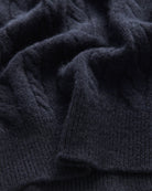 Bernard Weatherill Lambswool Cable Knit Navy Savile Row Gentlemens Outfitters