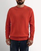 Bernard Weatherill Lambswool Plain Crew Neck BURNT ORANGE Savile Row Gentlemens Outfitters