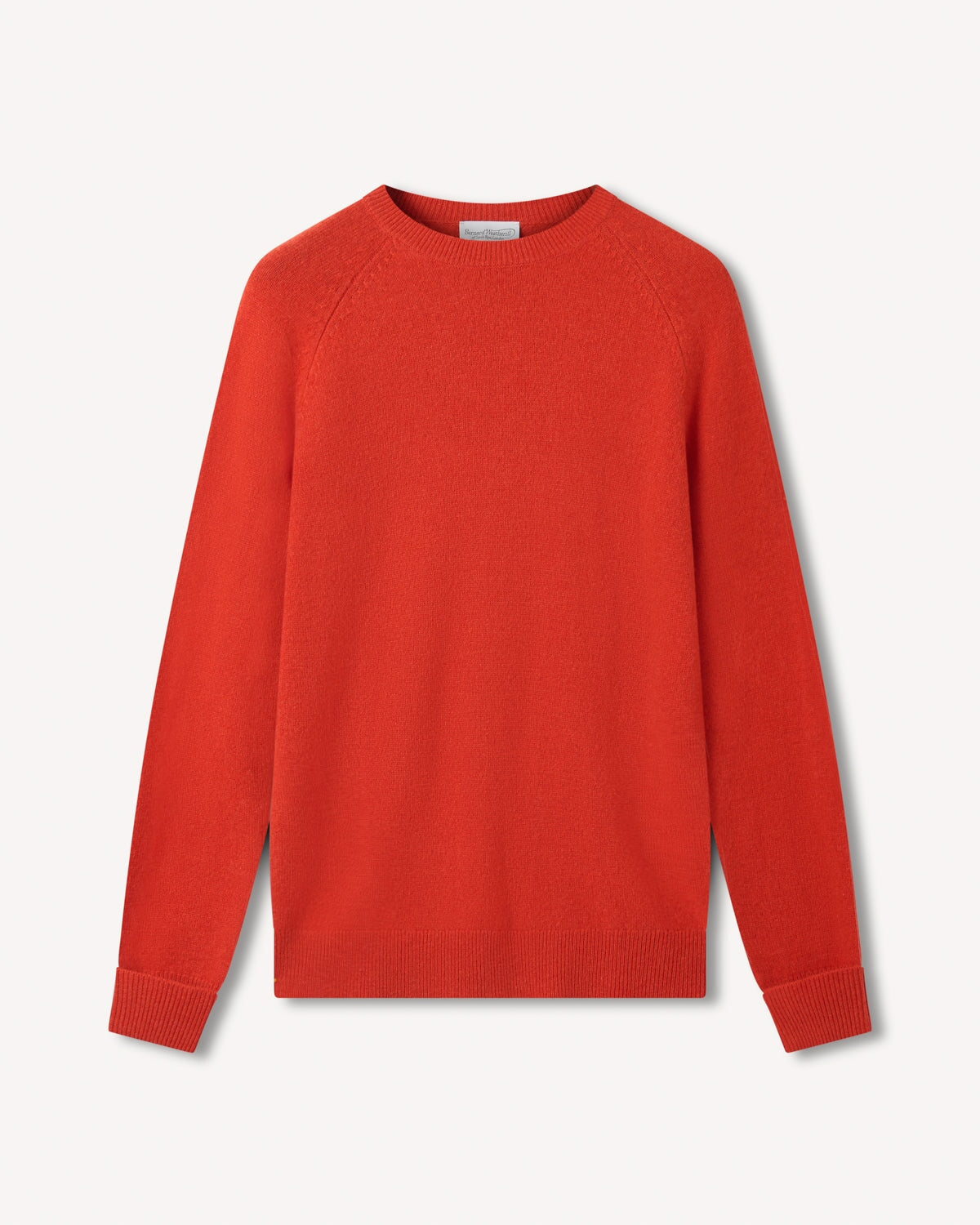 Bernard Weatherill Lambswool Plain Crew Neck BURNT ORANGE Savile Row Gentlemens Outfitters