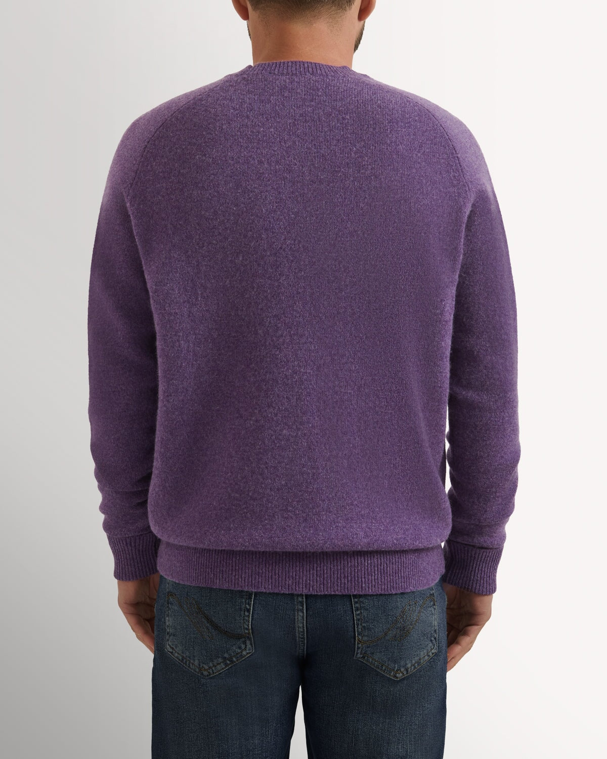 Bernard Weatherill Lambswool Plain Crew Neck Heather Savile Row Gentlemens Outfitters