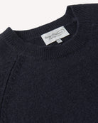 Bernard Weatherill Lambswool Plain Crew Neck NAVY Savile Row Gentlemens Outfitters