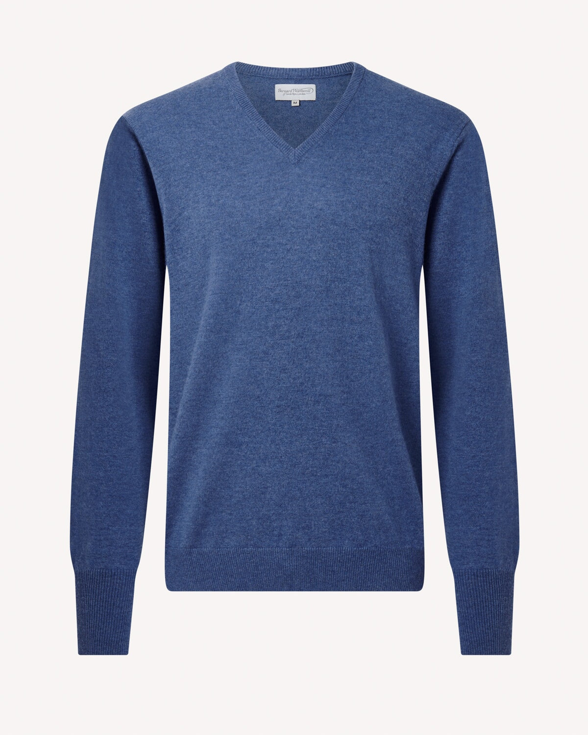 Bernard Weatherill Men's Classic V-Neck in Channel Isle Blue Savile Row Gentlemens Outfitters