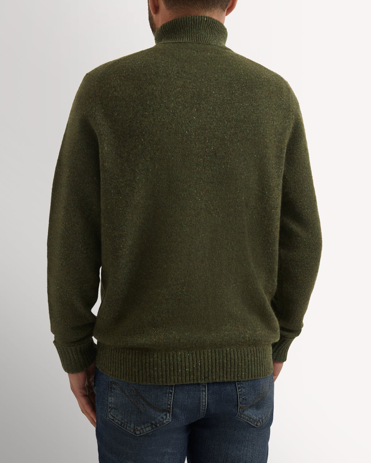 Bernard Weatherill Plain Roll Neck Melange Tweed THYME FLEC Savile Row Gentlemens Outfitters