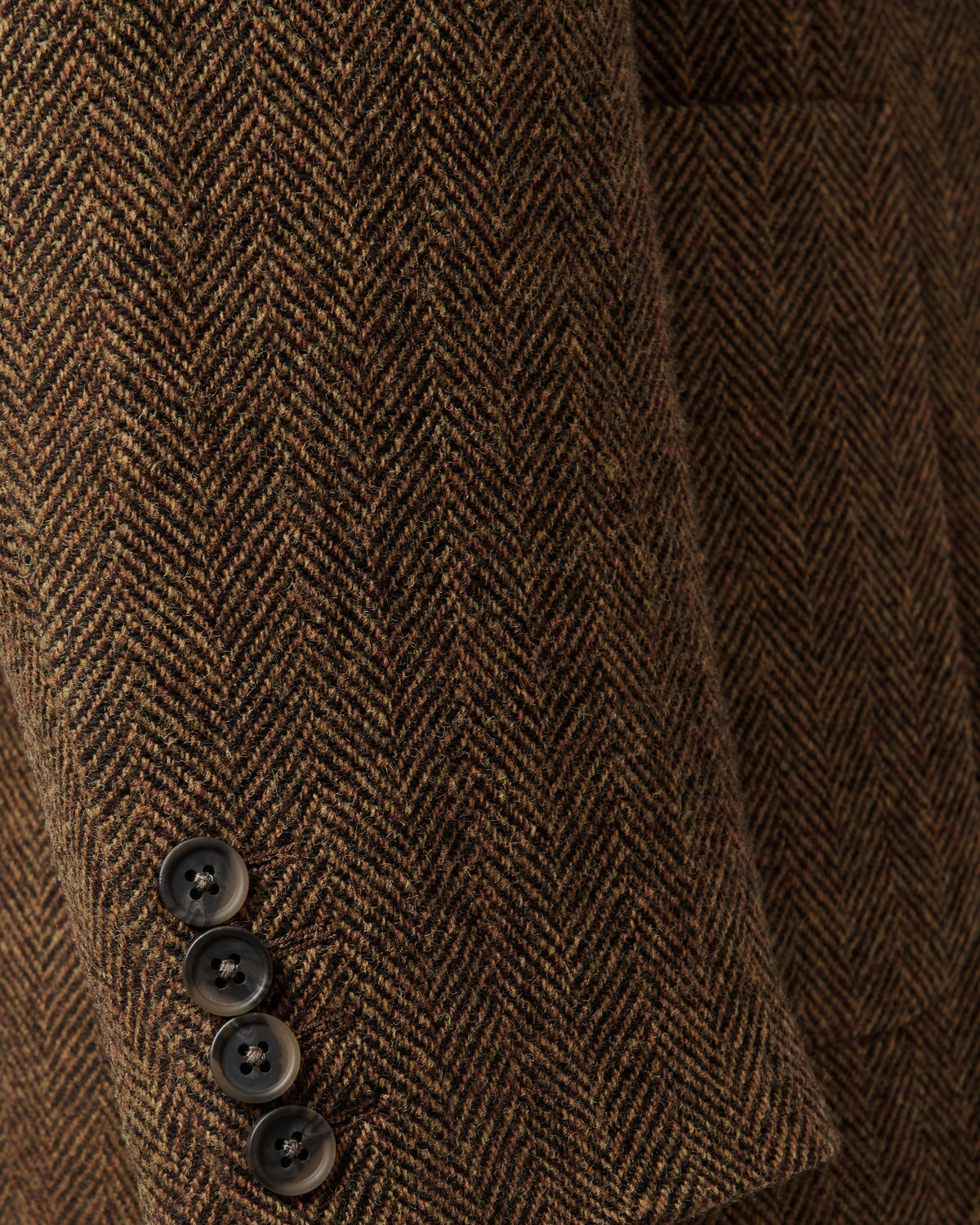 Bernard Weatherill SB2 Herringbone Fawn Tweed Jacket Olive Savile Row Gentlemens Outfitters