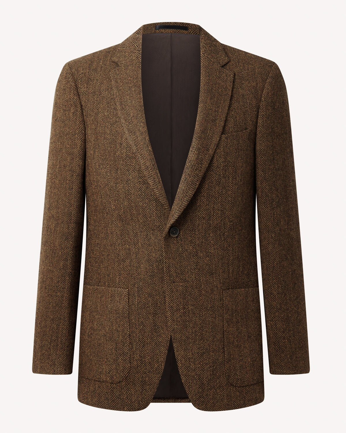 Bernard Weatherill SB2 Herringbone Fawn Tweed Jacket Olive Savile Row Gentlemens Outfitters