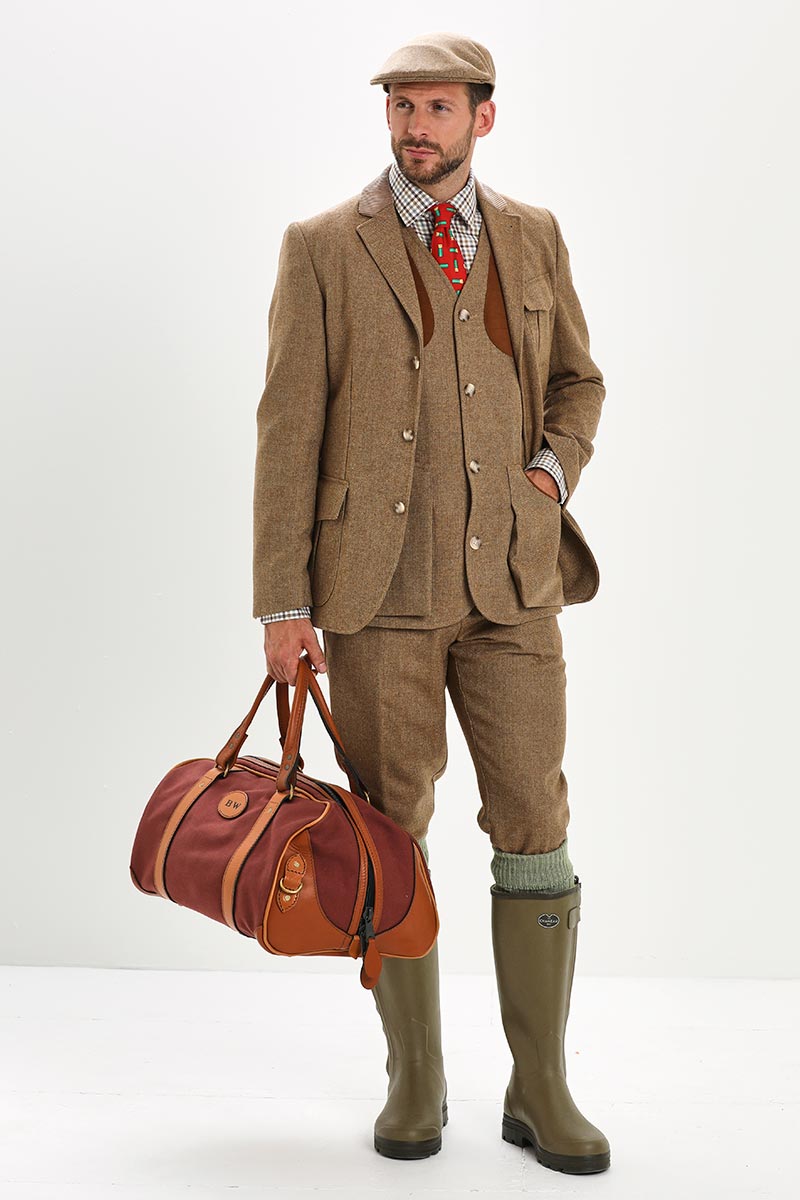 Bernard Weatherill Small Canvas Holdall Brown Mid Tan Savile Row Gentlemens Outfitters